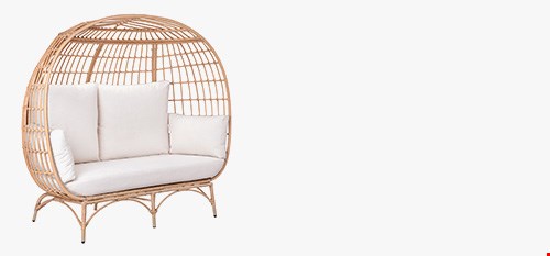 Hampstead Garden Natural Premium Rattan Standing Snuggler Egg Chair