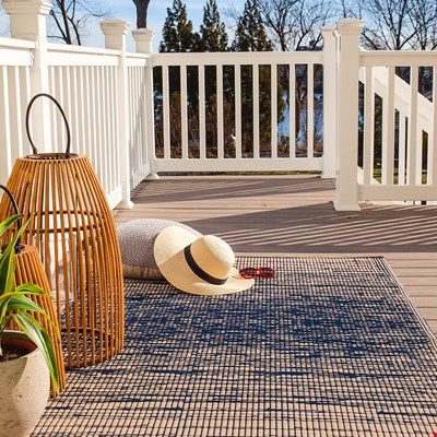 Fab Hab Brooklyn Outdoor Rug in Blue
